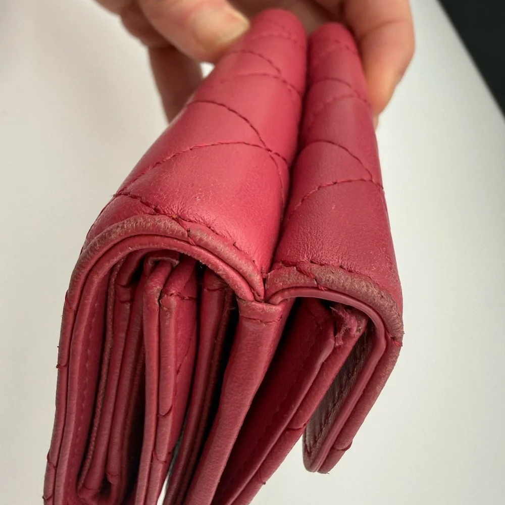 CHANEL Matelasse Classic Small Flap Wallet Tri-fold Pink - Picture 11 of 15